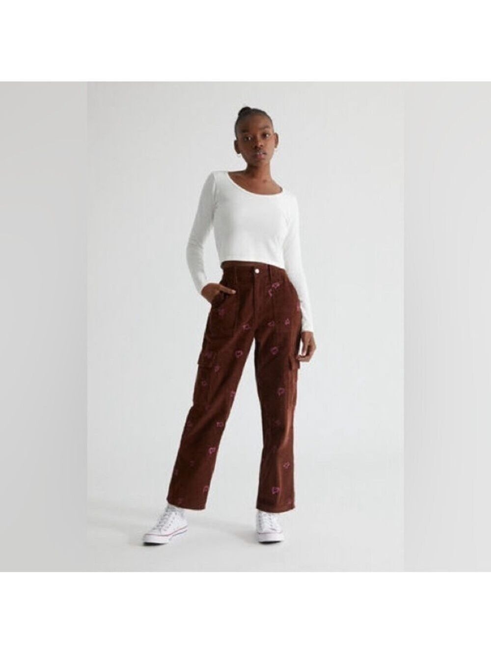 PacSun Heartbreaker Corduroy Cargo Elastic Waist Pants